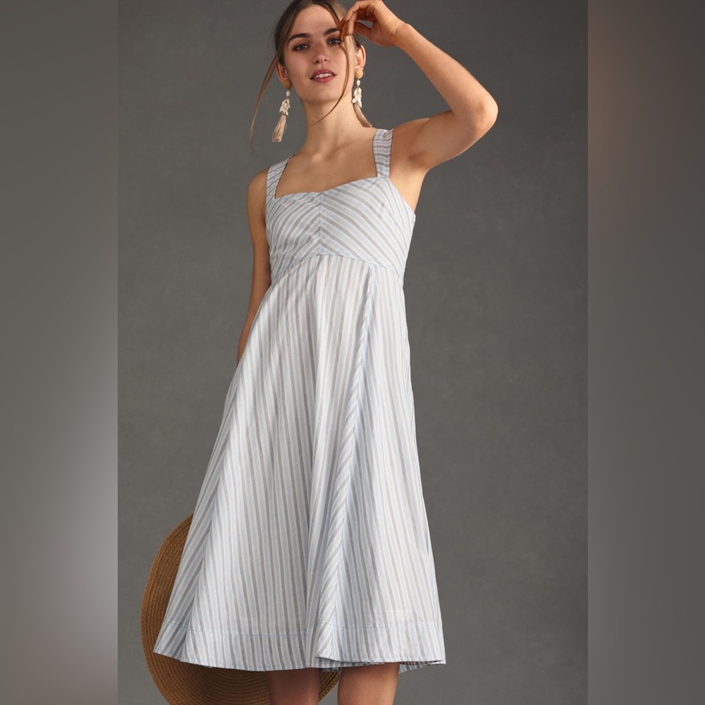 Pilcro square-neck babydoll midi dress